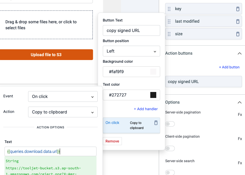 ToolJet - How To - Upload files on AWS S3 bucket