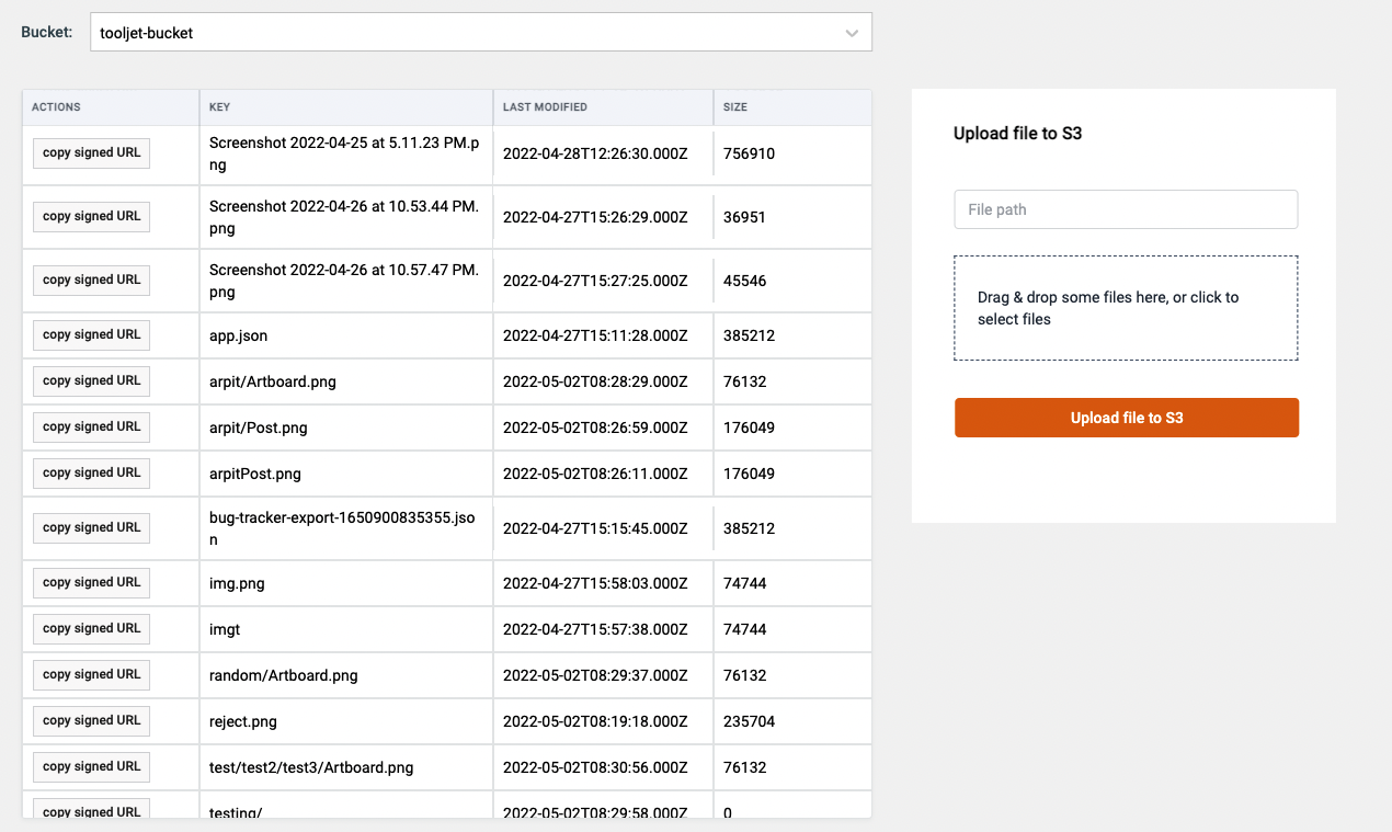 ToolJet - How To - Upload files on AWS S3 bucket