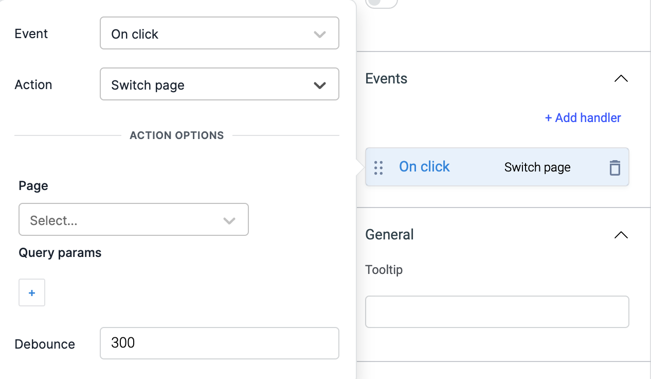 ToolJet - Action Reference - Page Switching