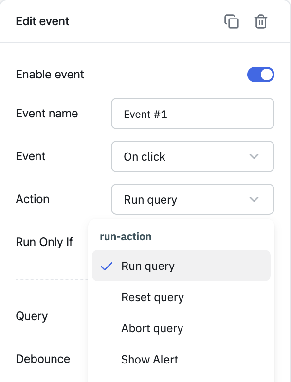ToolJet - Action reference -  Run Query