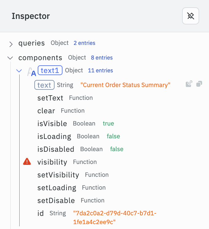 App Builder: Properties Panel