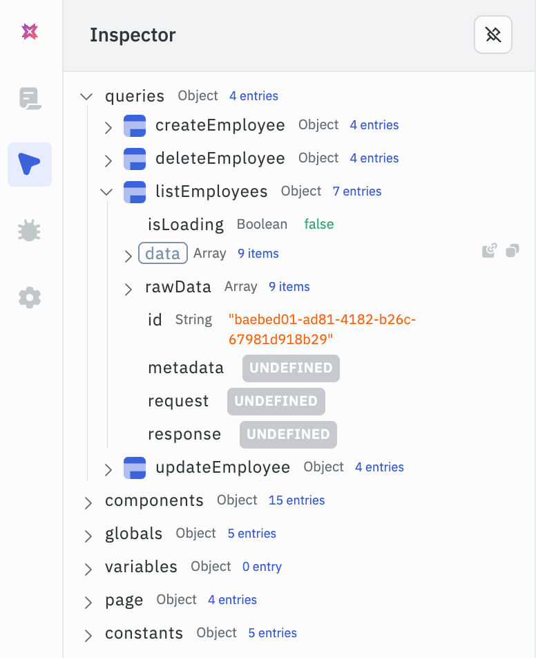 App Builder: Query Panel