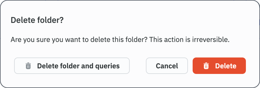 App Builder: Delete query folder