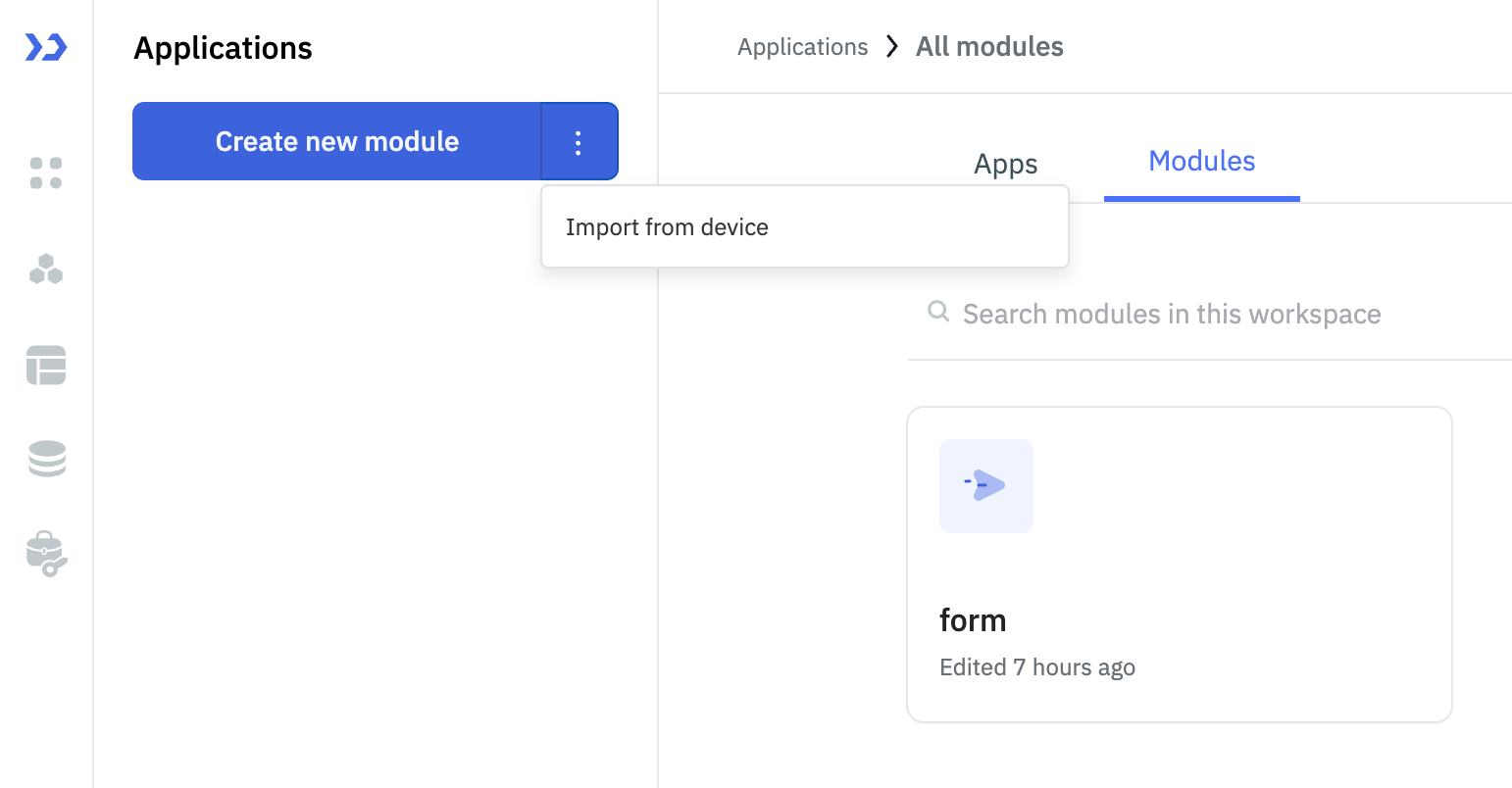 Import Module Button