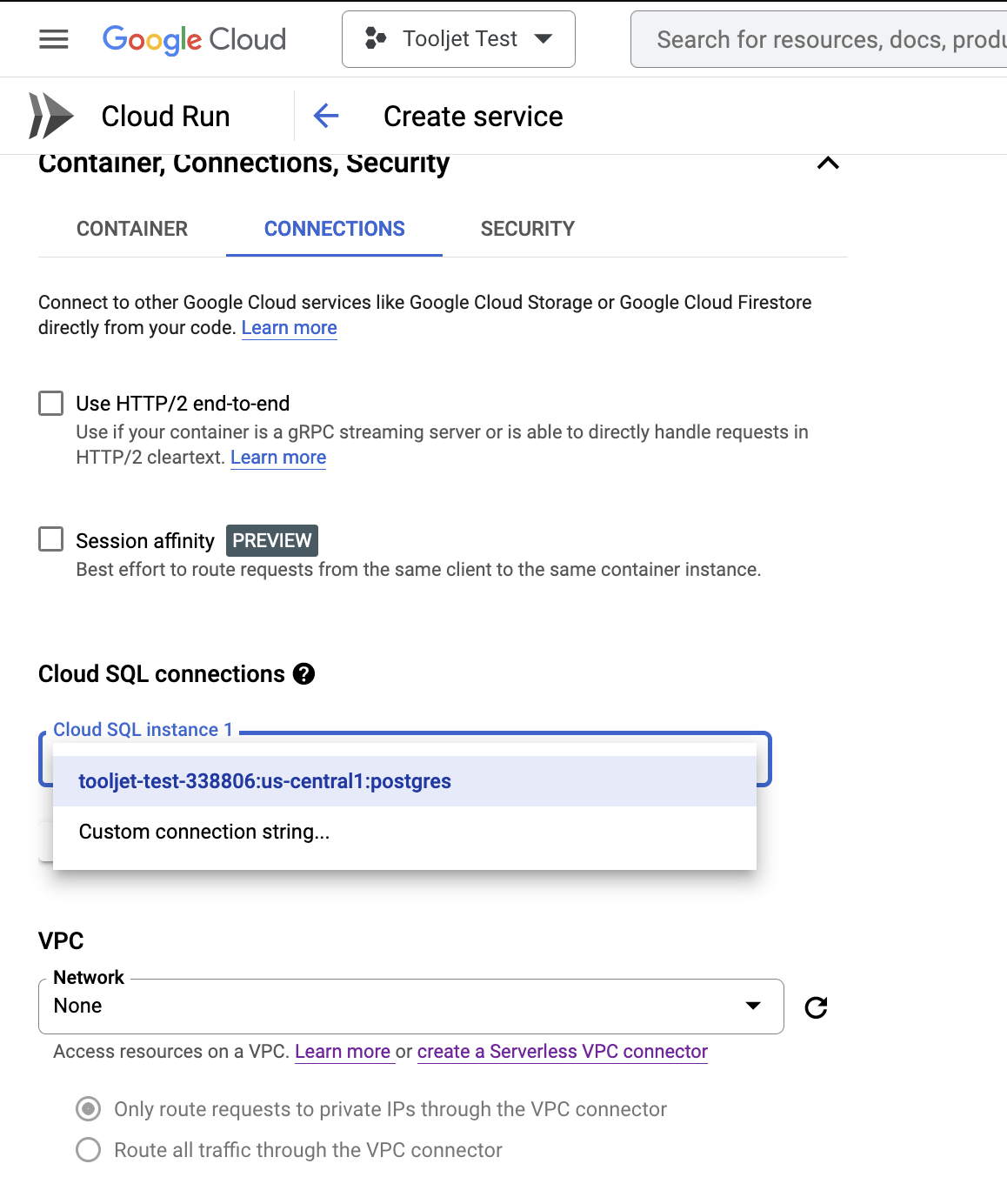 cloud-SQL-tooljet