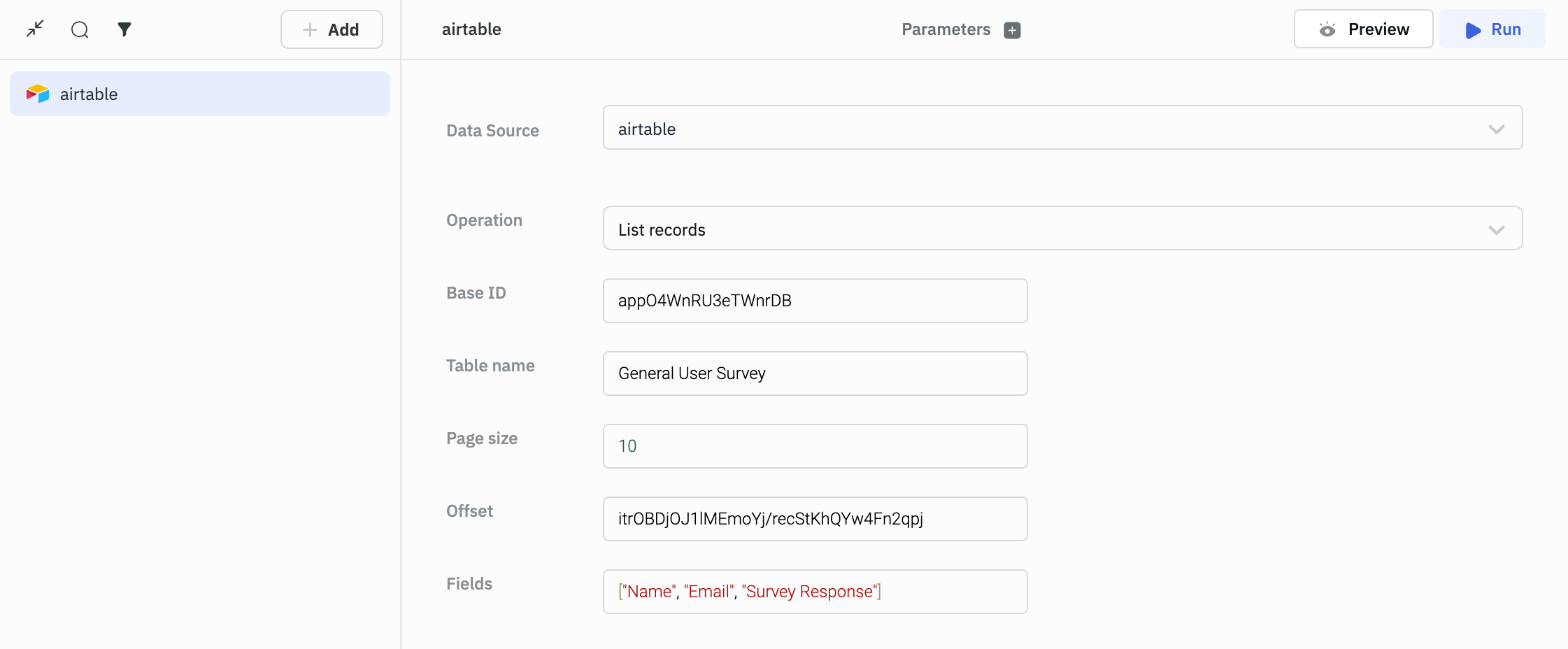 Airtable List Records Query