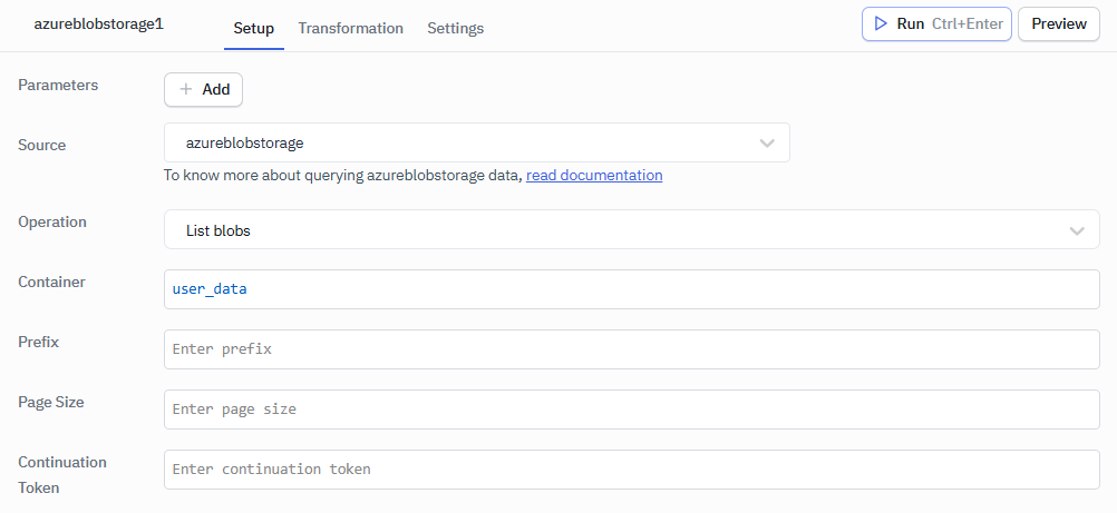 Azure blob: list blobs operation