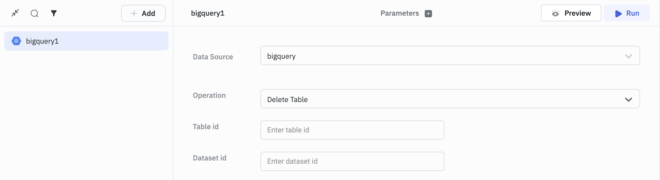 BQ delete tables