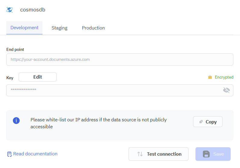 Connection - CosmosDB