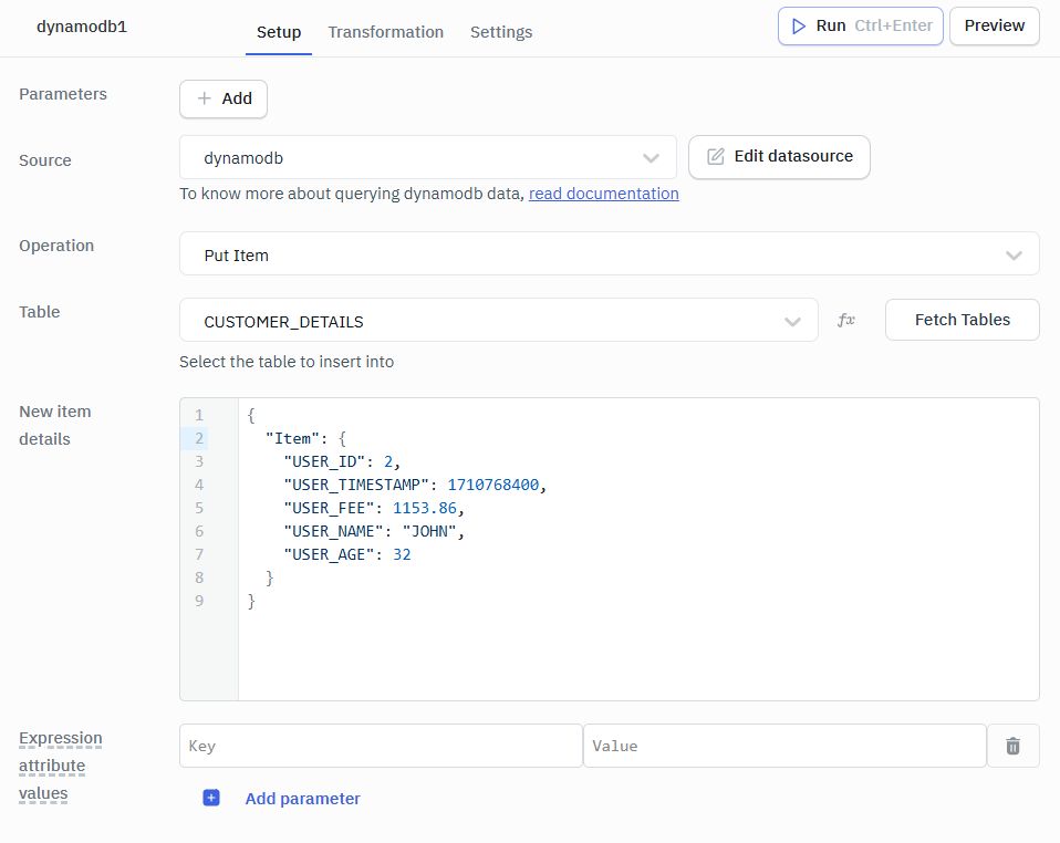 Put item-DynamoDB