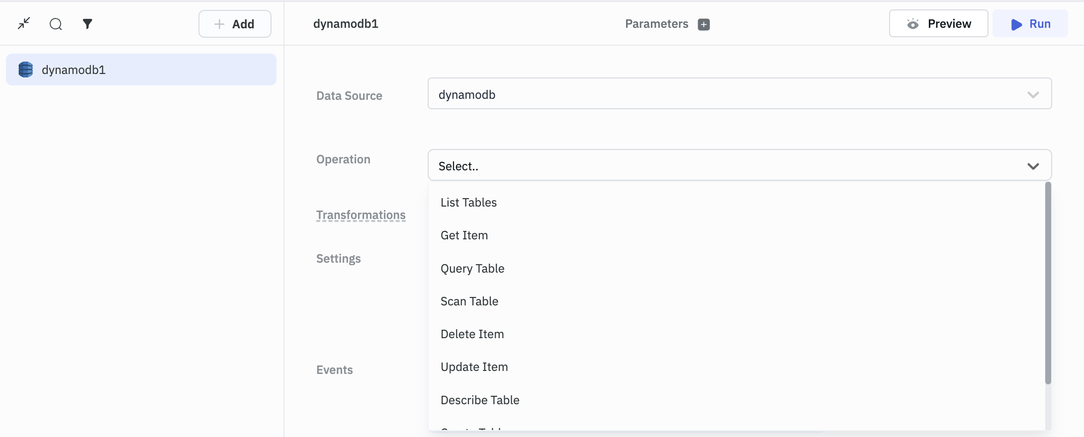 ToolJet - DynamoDB connection