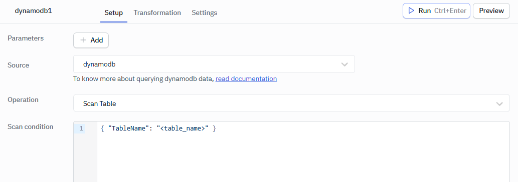 ToolJet - DynamoDB operations
