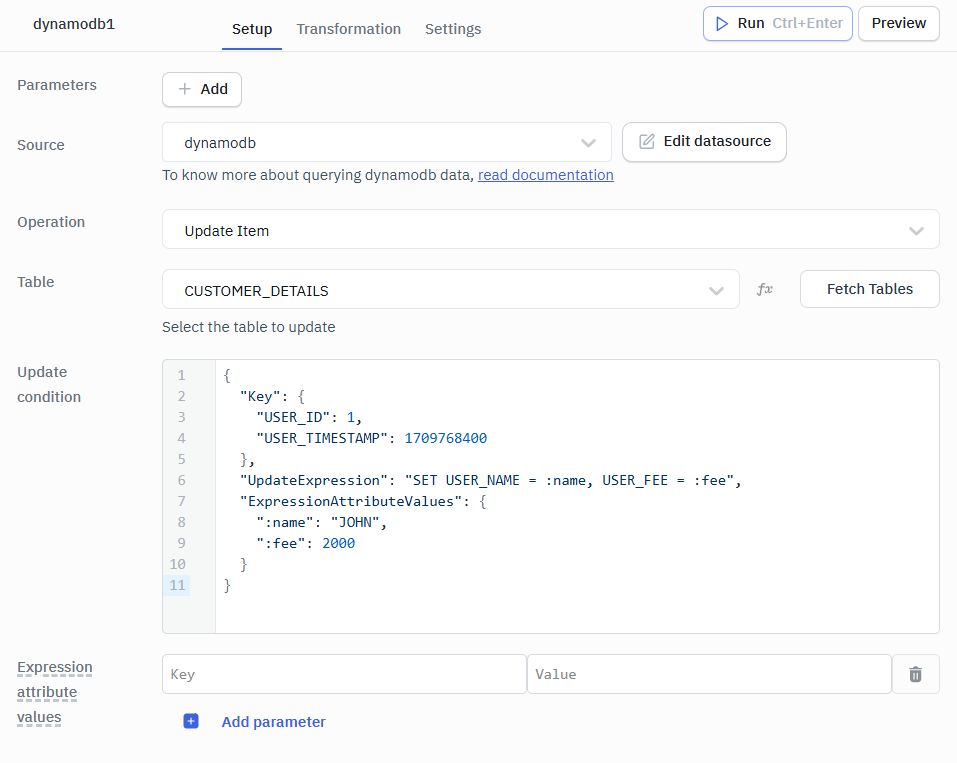 Update item-DynamoDB