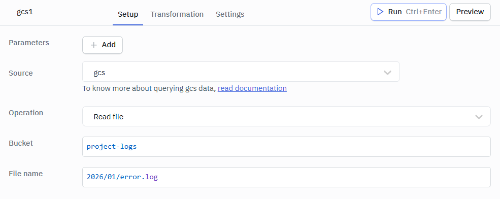 gcs read query