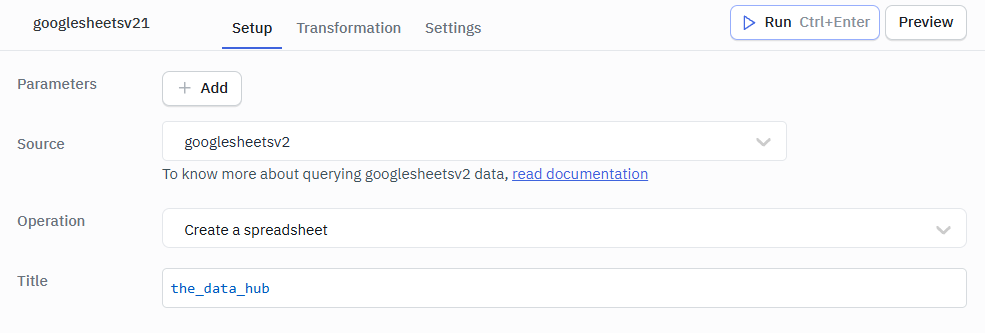 create a spreadsheet