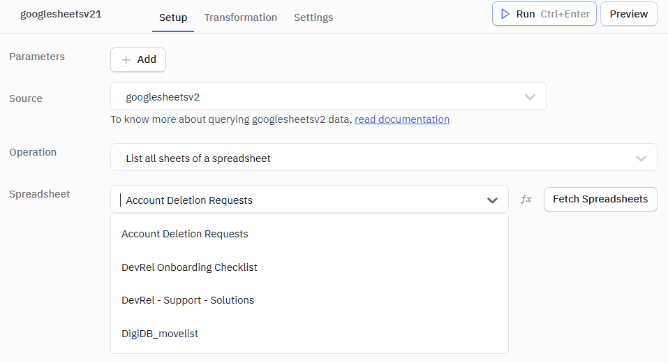 list operation