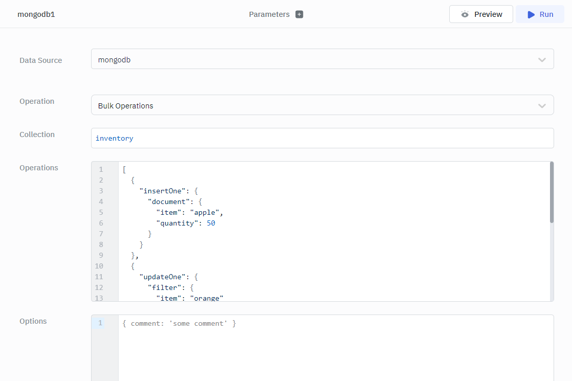 ToolJet - Mongo DB Bulk Operations