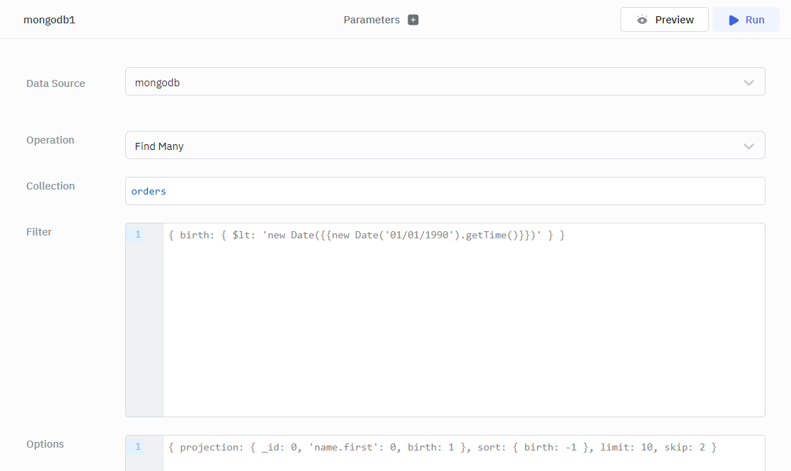 ToolJet - Mongo DB Find Many