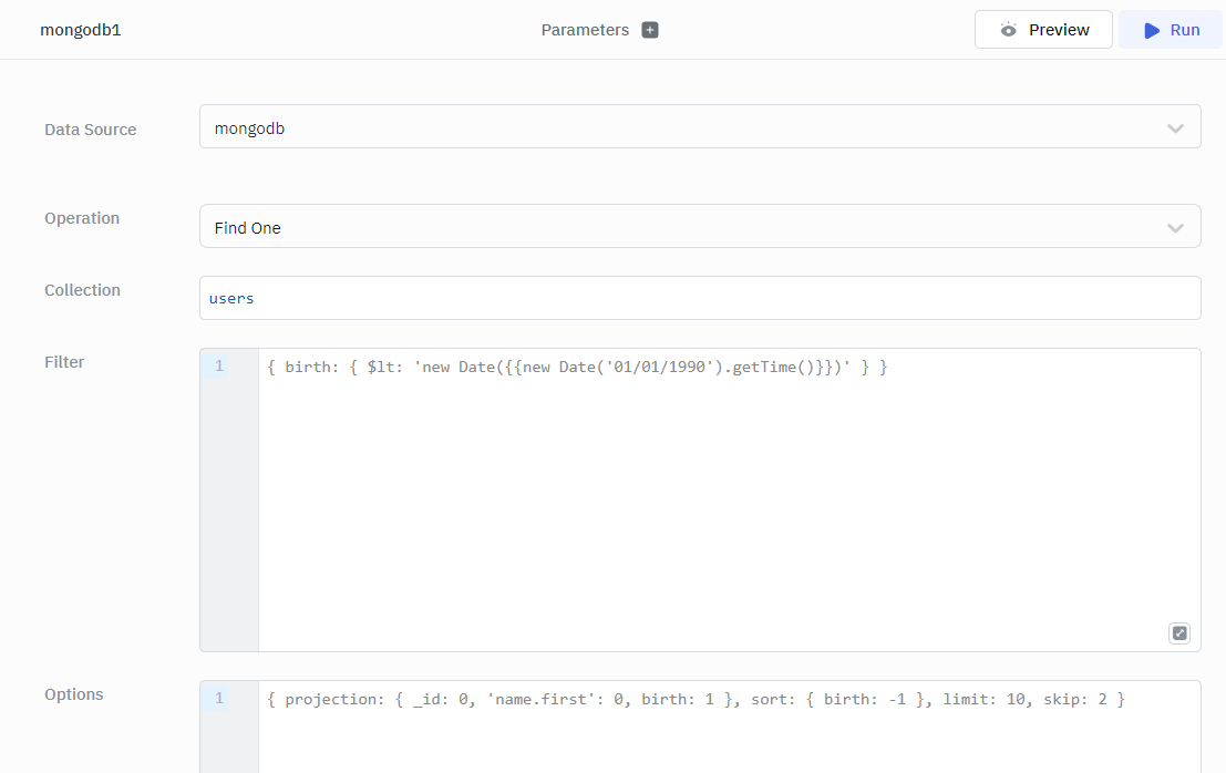 ToolJet - Mongo DB Find One