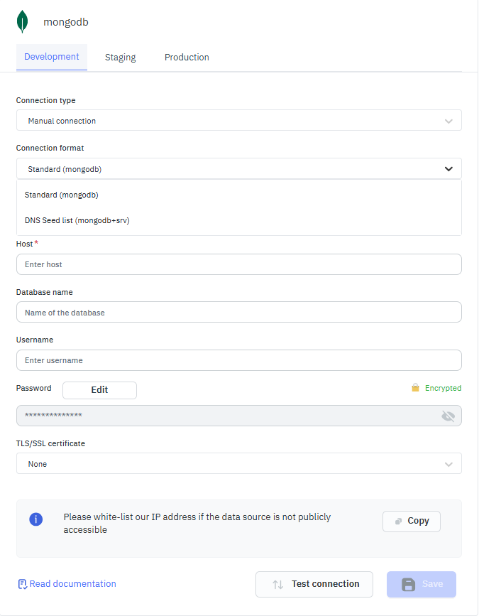 ToolJet - Mongo connection