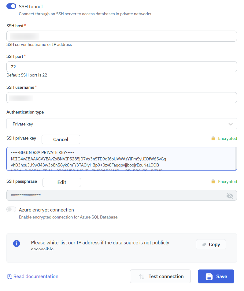 SSH tunnelling PostgreSQL connection