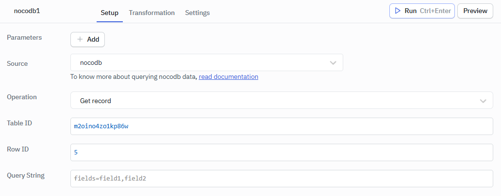 NocoDB Get Record