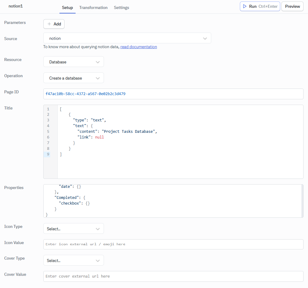 notion db create
