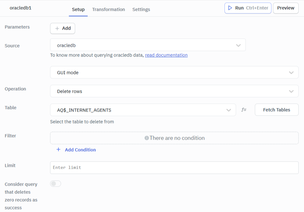 Delete Rows GUI