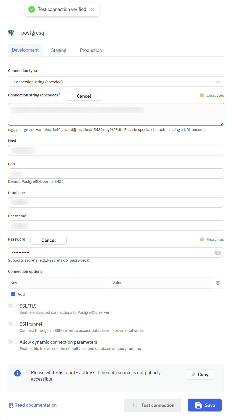 PG connection string