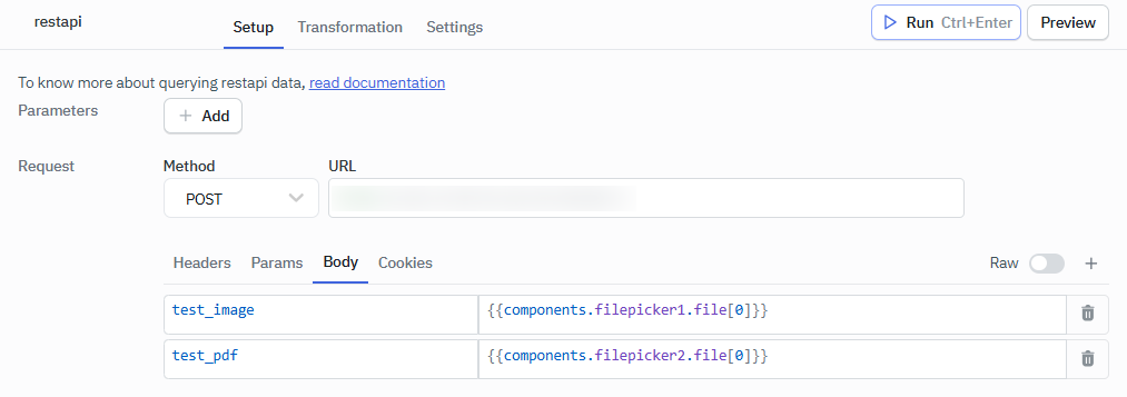 REST api- send multiple files 