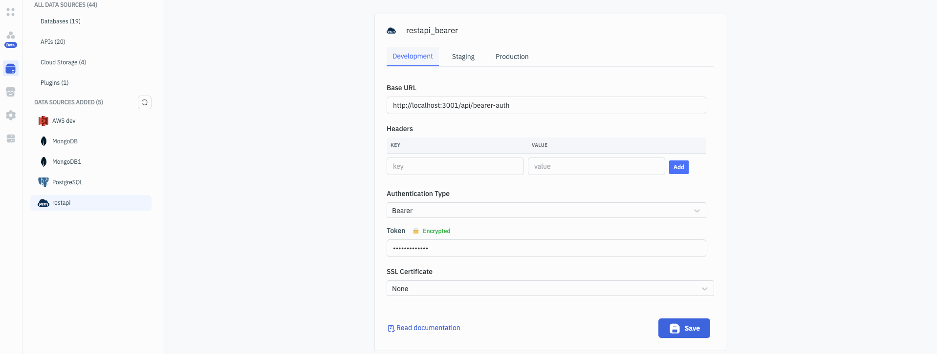 ToolJet - Data source - REST API