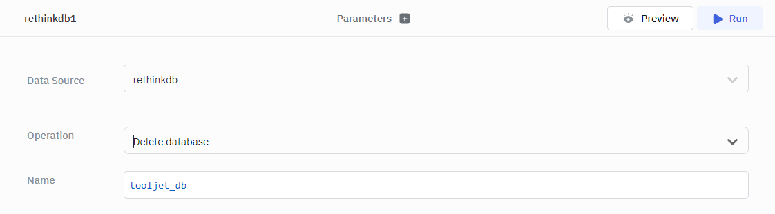 RethinkDB Create Database Operation