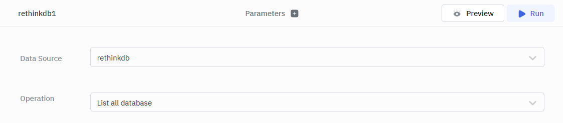 RethinkDB Create Database Operation