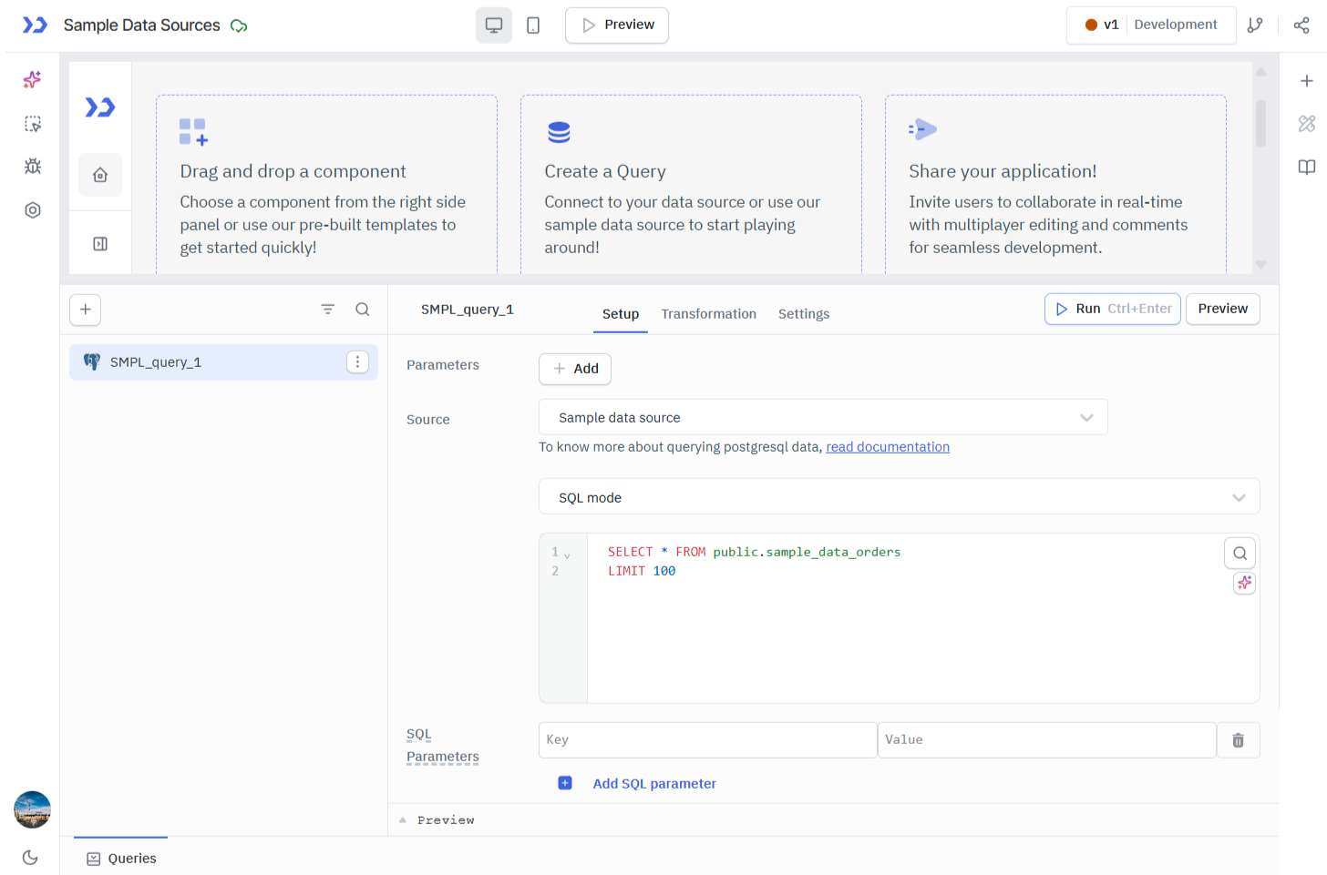 Connect via query manager