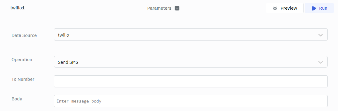 ToolJet - Data source - Twilio