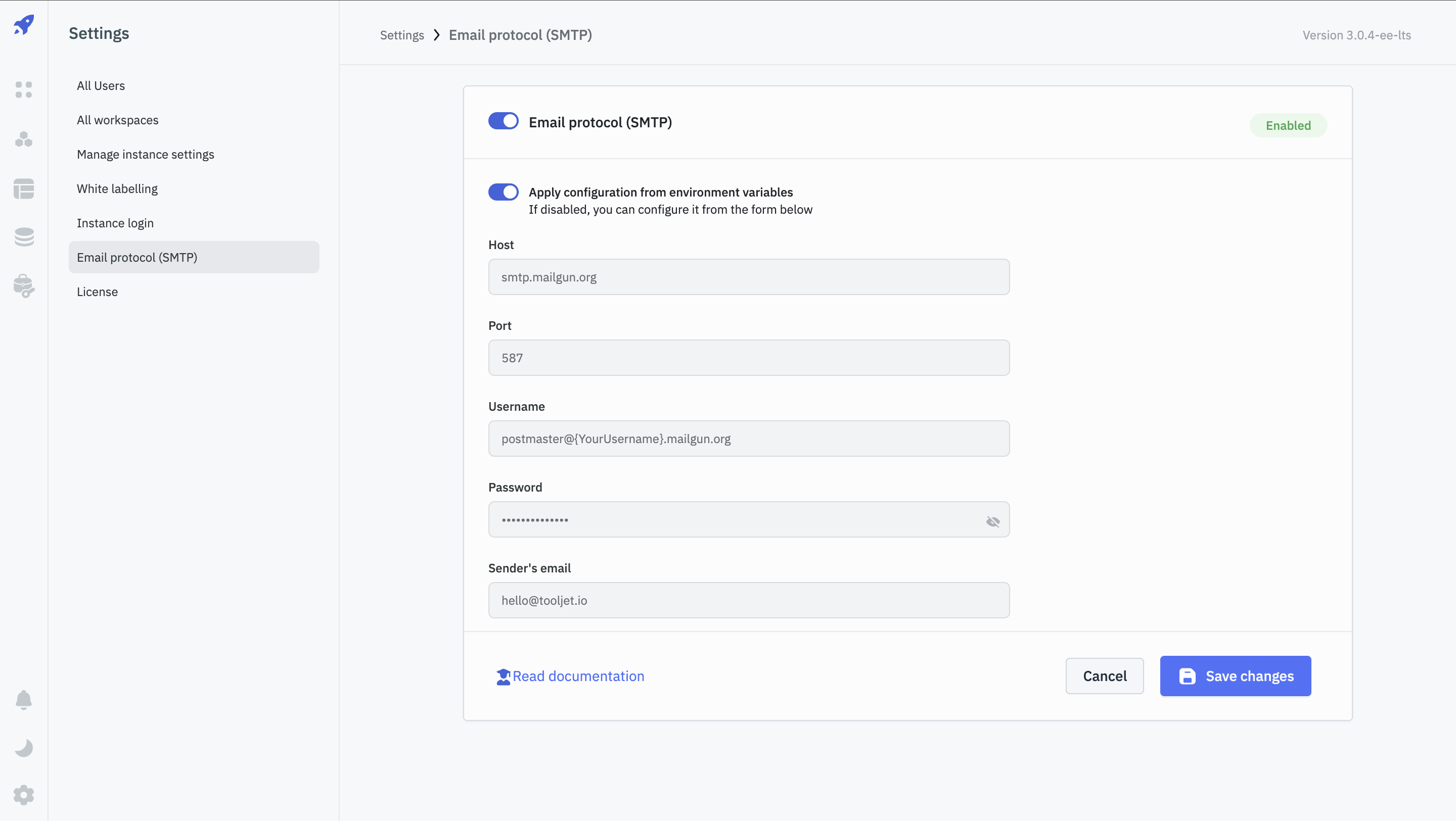 SMTP Configuration Without Environment Variables