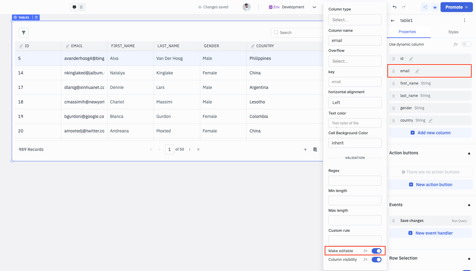 Make Column Editable