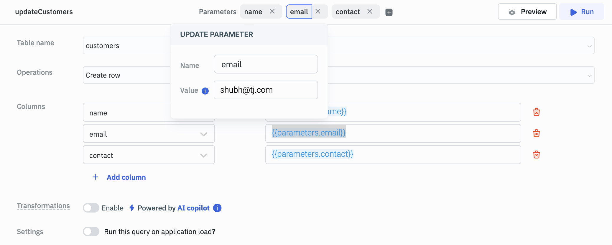 How to: use custom parameters