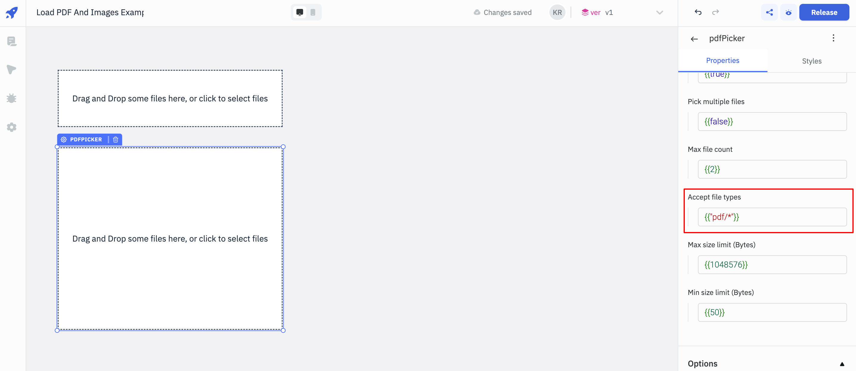 Accepted File Type Settings