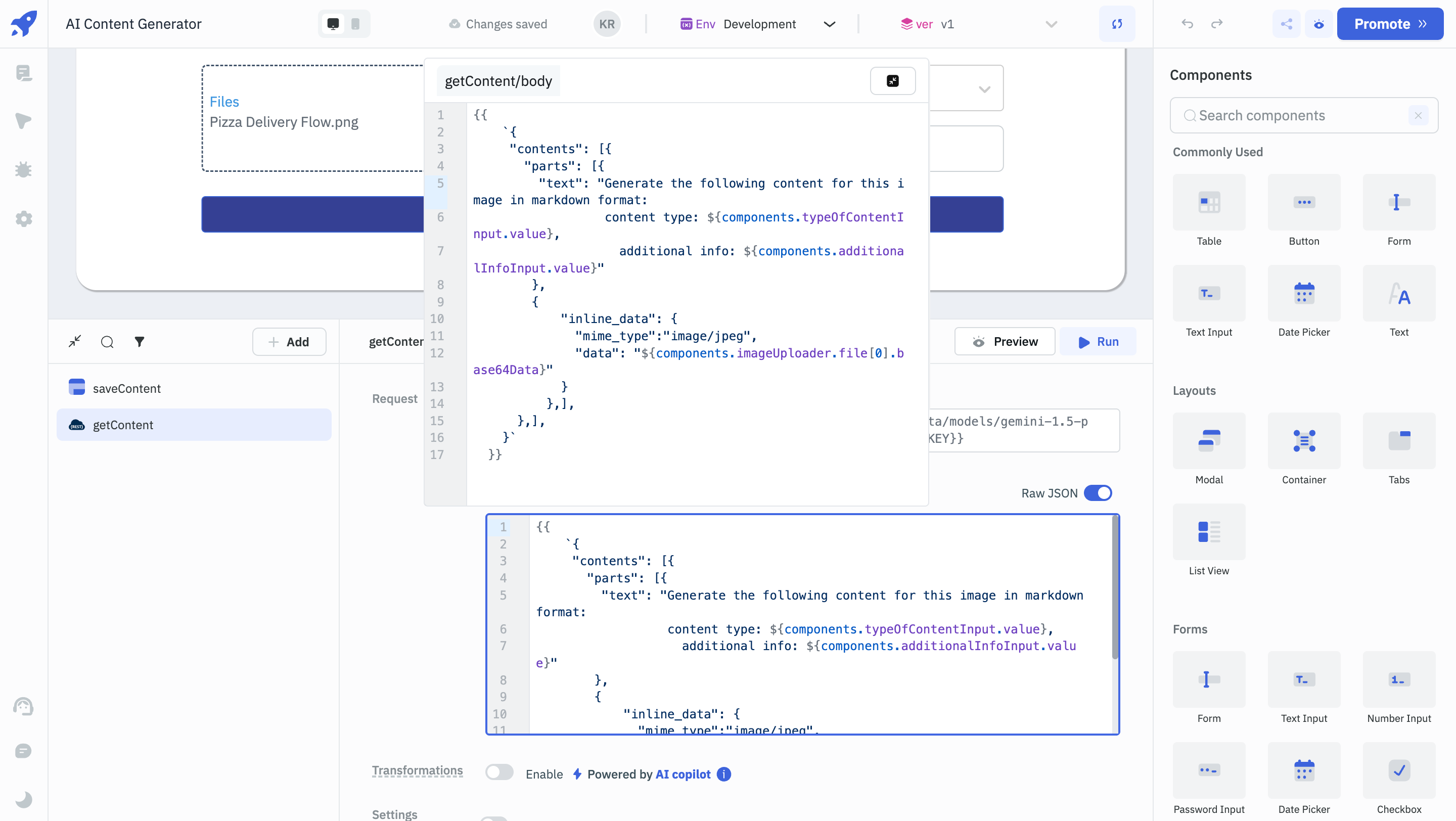 Passing Values Using Raw JSON