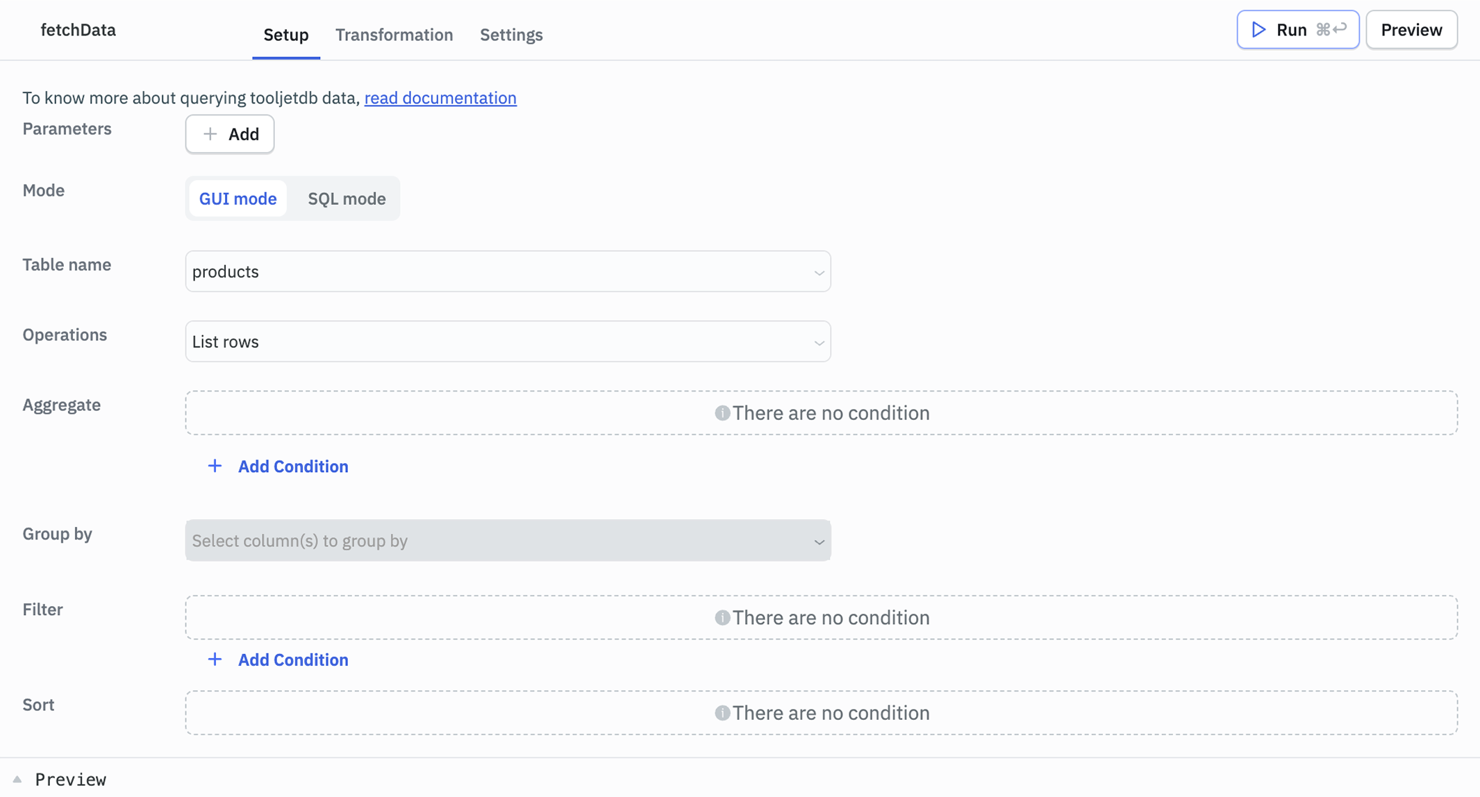fetchData Query