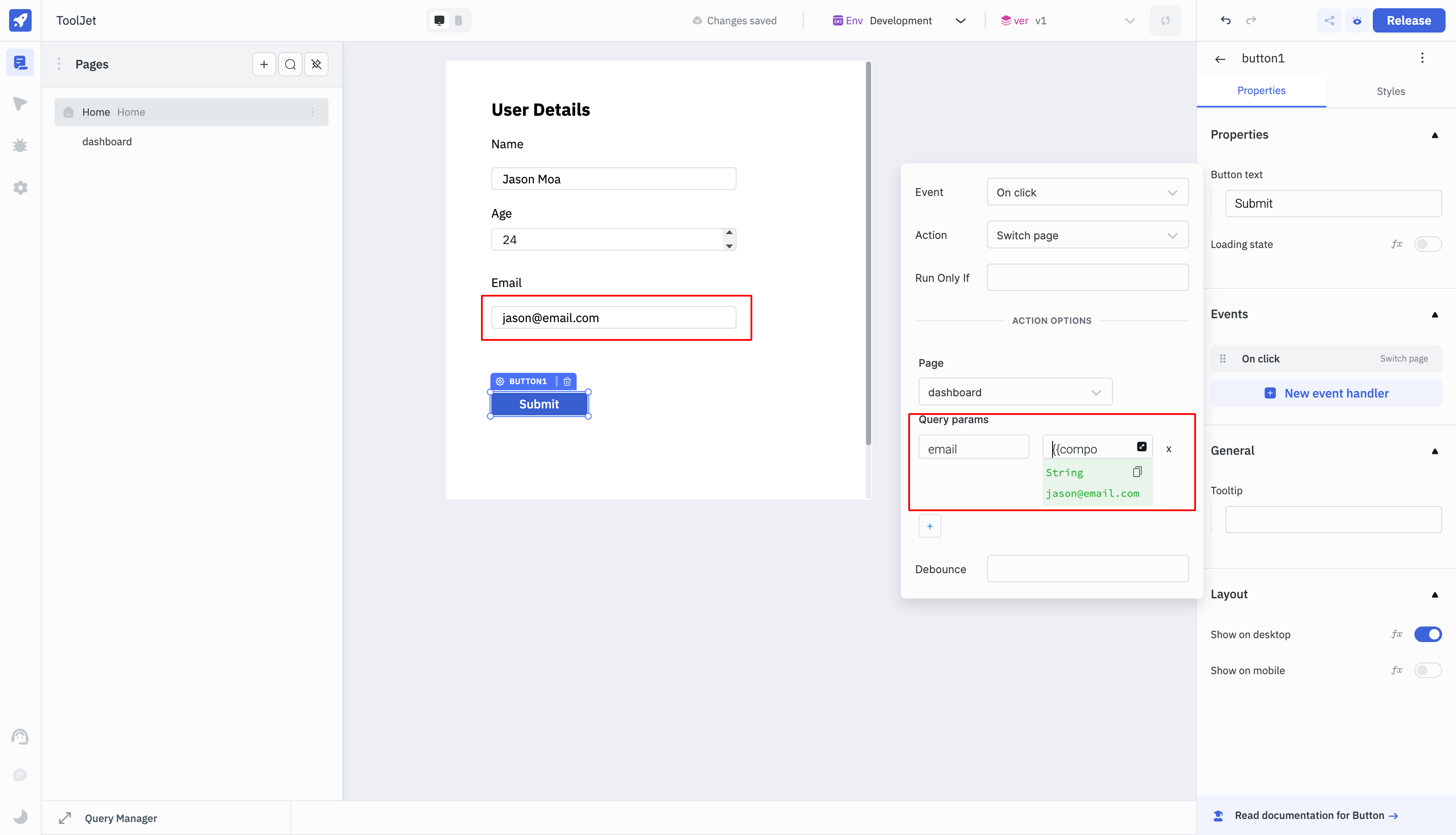 Use URL Parameters on page load