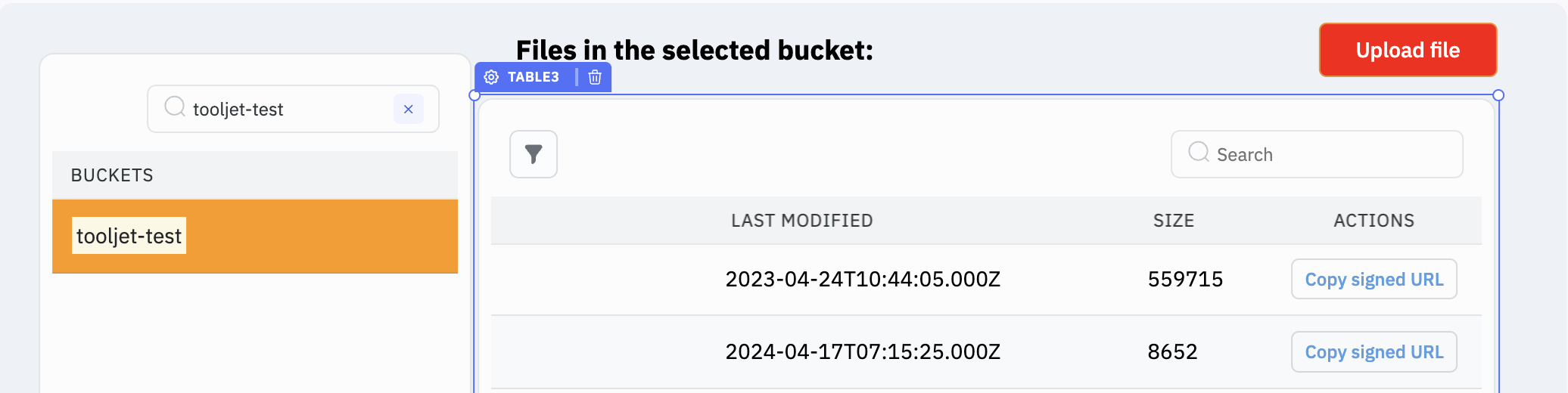 Use S3 pre-signed URL to upload documents: access signed URL