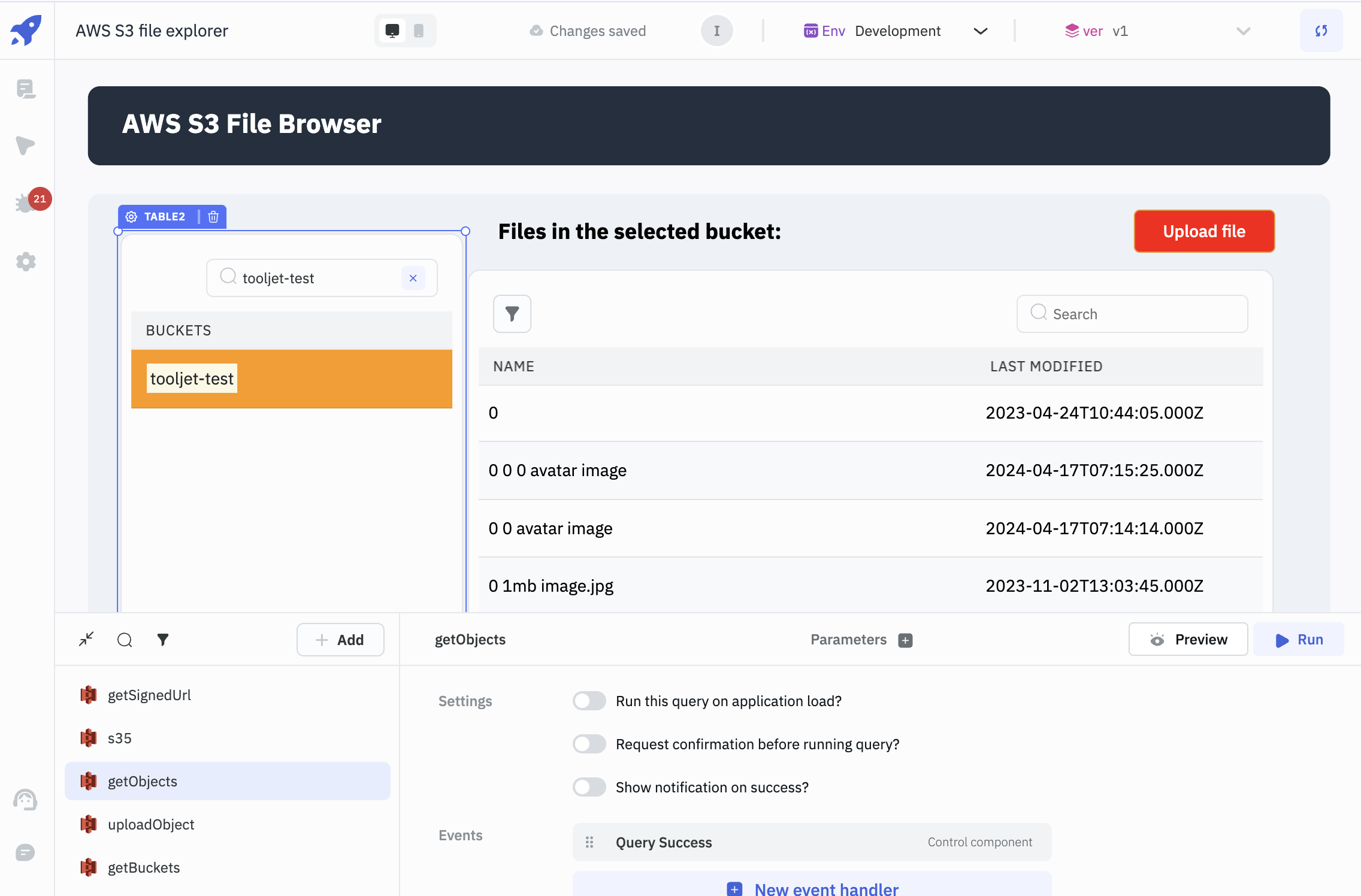 Use S3 pre-signed URL to upload documents: list objects in a bucket