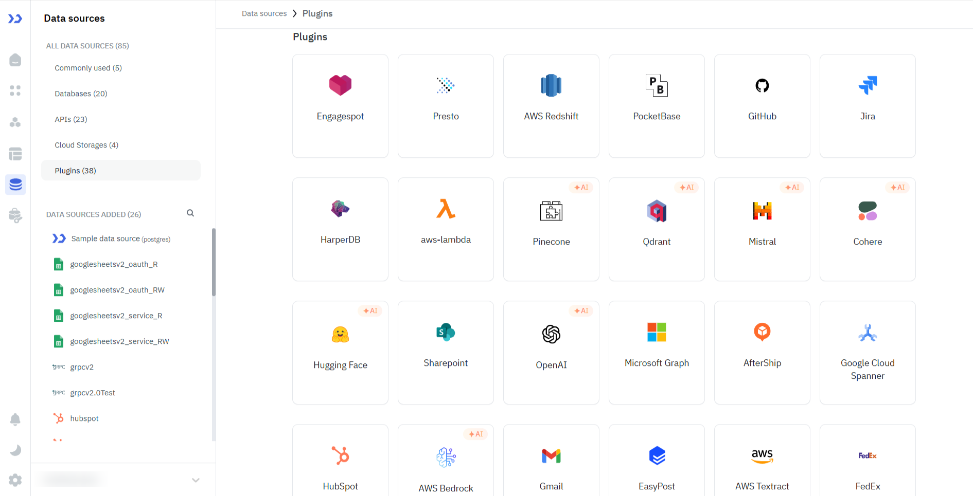 Installed plugins