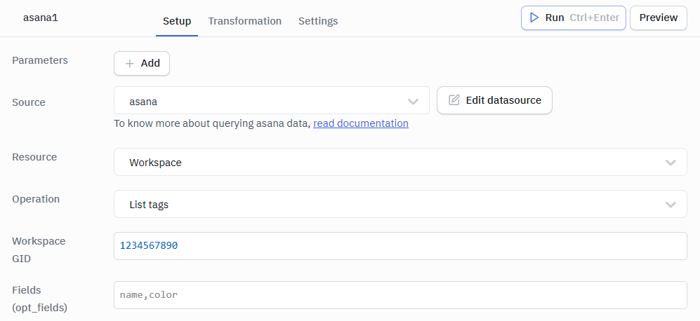 Asana List tags ops