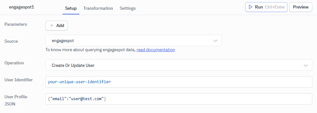 engagespot create user