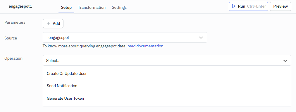 engagespot supported operations
