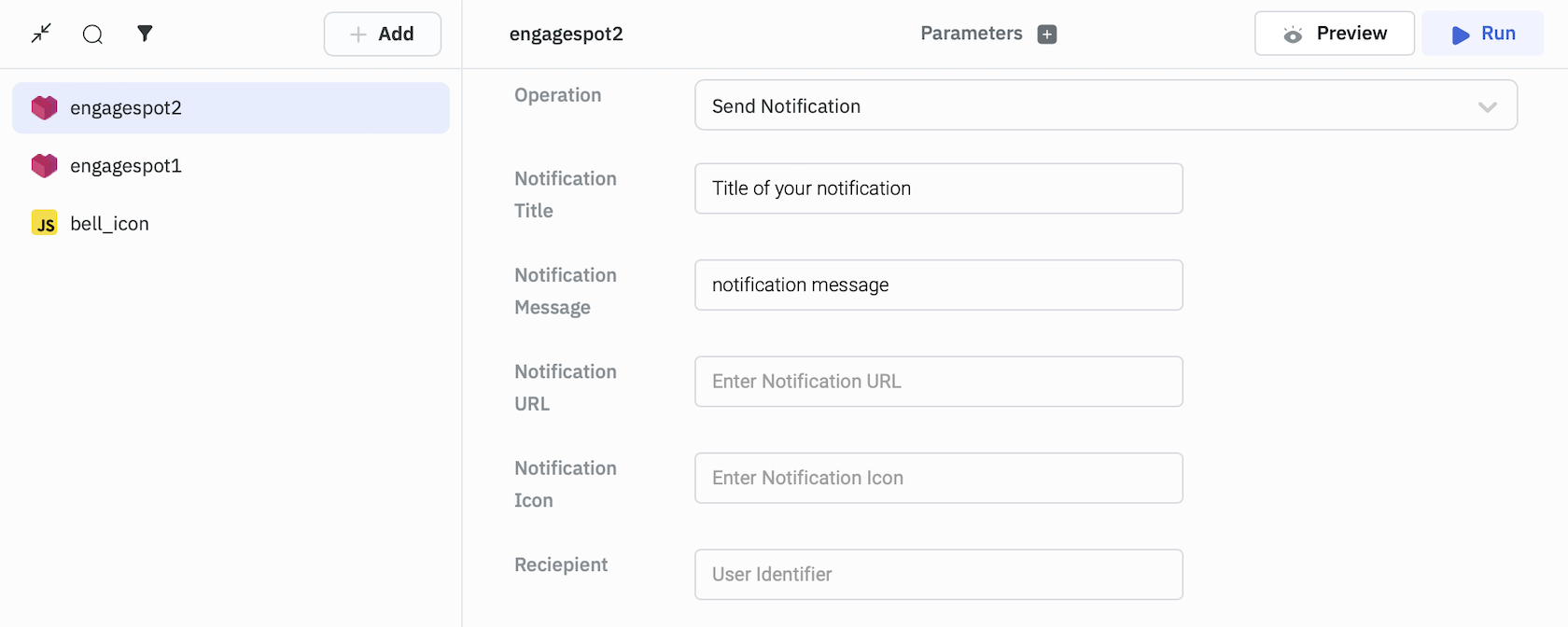 engagespot send notitication