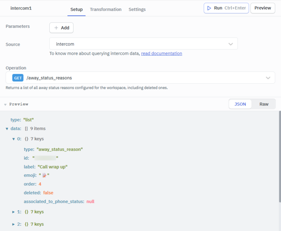 Marketplace: Intercom example queries